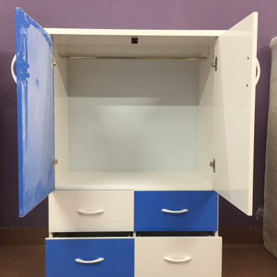 Tủ nhựa trẻ em 2 cánh 4 ngăn kéo - xanh trắng - V024 