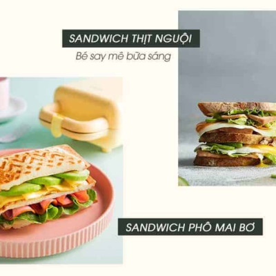 Máy Nướng Bánh Mỳ, Máy Kẹp Bánh Mỳ Sandwich-Waffle BEAR DBC-C06M1 Dung Tích 0.8 Lít, Công Suất 600 W - Hàng Chính Hãng