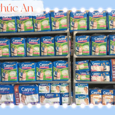 Tã Dán Người Già Siêu Thấm Caryn Size M 40 Miếng Vòng Hông 61 đến 106 Cm - Bỉm Dán Người Cao Tuổi Size M40 Caryn