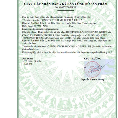 Biotin Collagen 30 plus white-Hộp 4 vỉ x5 ống - Mediphar USA sản xuất chuẩn GMP