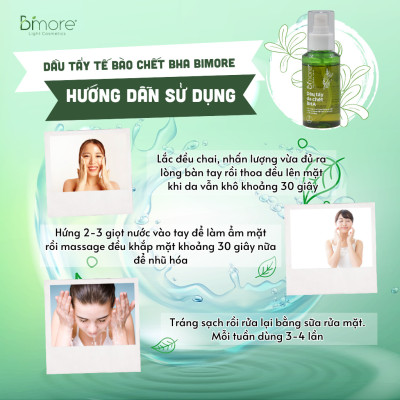 Dầu tẩy tế bào chết BHA Bimore làm sạch sâu ngăn ngừa mụn sáng da_100ml