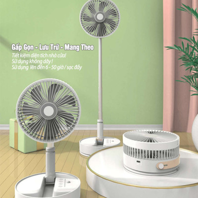 Quạt tích điện gấp gọn thông minh RoHS 10800mAh dùng tới 50h khiển từ xa xuất EU - Hàng chính hãng