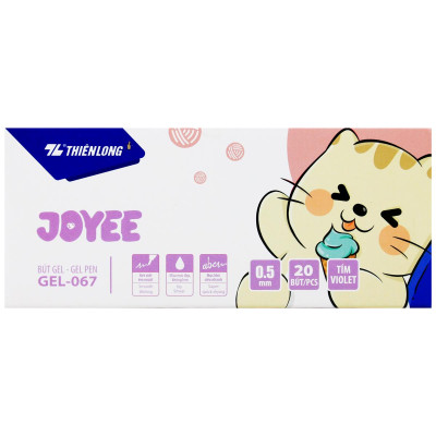 Hộp 20 Bút Gel Joyee - Thiên Long GEL-067 - Mực Khô Siêu Nhanh - Mực Tím