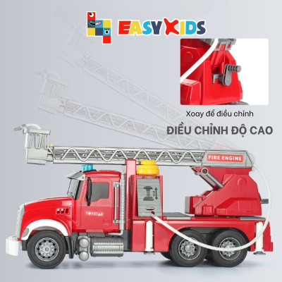 Xe Cứu Hỏa Đồ Chơi Cỡ Lớn, Đồ Chơi Xe Cứu Hỏa Mô Hình 1:12 Cho Bé Có Đèn Nhạc