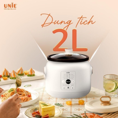 Nồi kho hầm chuyên dụng UNIE USC208, Dung tích 2L, 8 chức năng kho hầm, Lòng nồi gốm Ceramic cao cấp, thiết kế bắt mắt- HÀNG CHÍNH HÃNG 