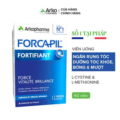 Viên uống Arkopharma Forcapil Fortifiant hỗ trợ tóc, móng chắc khỏe (60 viên) - Hàng chính hãng