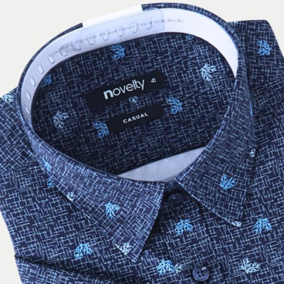 Áo sơ mi nam ngắn tay Novelty Casual Hoa văn SMI25001
