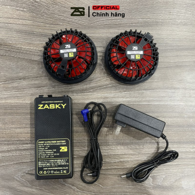 [Xả Kho, Giảm Giá] Bộ Phụ Kiện Áo Điều Hòa ZASKY Nhật Bản Cao Cấp, PIN 40.000mAh, Quạt 12V, Chạy 18-20 T`iếng, Có 8 Số Gió Màn Hình LED, BH 12 Tháng