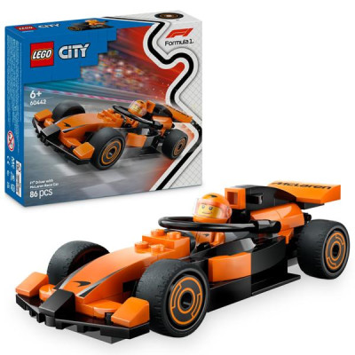 Đồ Chơi Lắp Ráp Lắp Ráp Xe Đua F1 - F1 Driver With McLaren Race Car - Lego City 60442 (86 Mảnh Ghép)