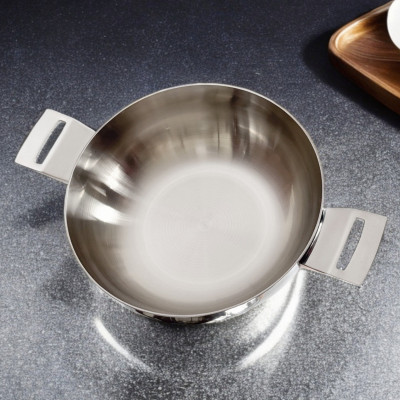 Chảo lẩu inox 316 đúc liền khối Hàn Quốc CIC6620 size 26cm kèm vung kính