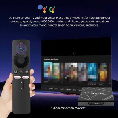 Android Tivi Box Q Pro (TX9)- Ram 8G/128G - Bluetooth - Netflix - Remote Tìm Kiếm Giọng Nói - Hỗ trợ tivi,màn hình máy tính, máy chiếu - Hàng Nhập Khẩu