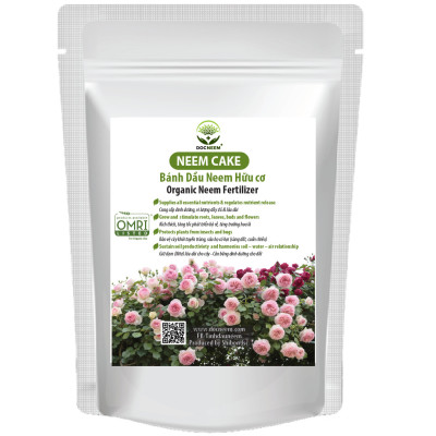 Neem Cake DOCNEEM bánh dầu neem hữu cơ trị sùng đất, cuốn chiếu, ốc sên, kích rễ hoa hồng, phong lan khu vườn, túi 1kg
