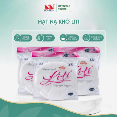 Combo 5 Gói  Mặt nạ khô Liti vải rayon mềm mịn 100 miếng (21x23cm) không hóa chất chuyên chăm sóc da mặt