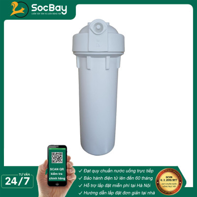 Cốc lọc nước đầu nguồn 10in ren 21, ren 13, đầu nối nhanh - Hàng Chính Hãng