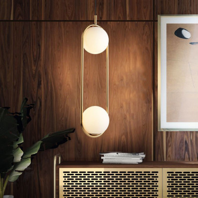 Đèn thả ZATEM chao thủy tinh địa cầu, khung mạ vàng hình Elip 2 đầu độc đáo - kèm bóng LED chuyên dụng (83).