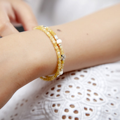 Vòng phong thủy Thạch anh vàng (Citrine) thiên nhiên  VT087