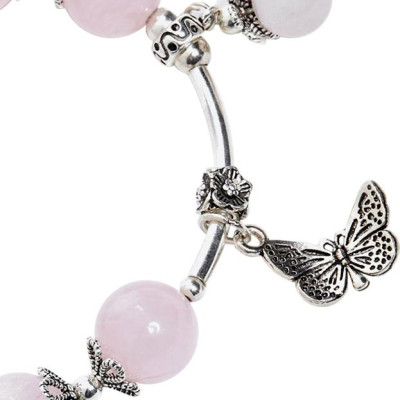 Vòng tay bạc mix thạch anh hồng Ngọc Quý Gemstones VT62