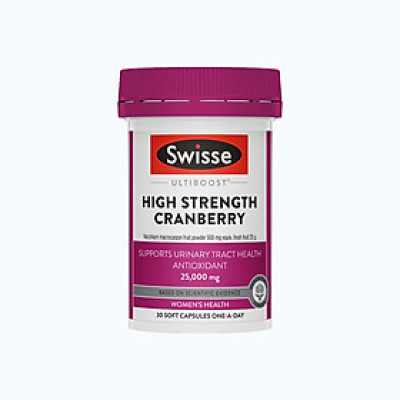 Viên uống Swisse Ultiboost High Strength Cranberry hỗ trợ tiết niệu (Hộp 30 viên)