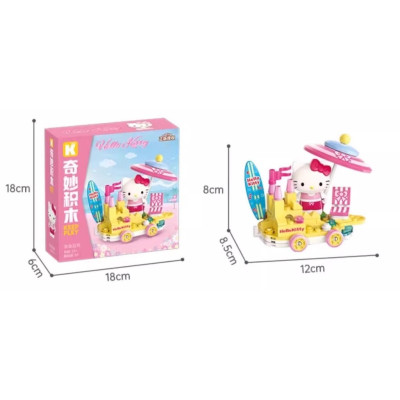 Đồ chơi - KEEPPLAY - 20830 Bộ đồ chơi xếp hình mô hình Hello Kitty tắm nắng ở biển (KT 12x8x8.5cm)