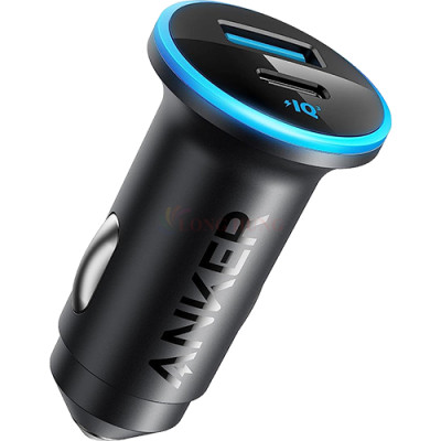 Cốc sạc xe hơi Anker Dual-Port High Speed 1USB 1Type-C 52.5W A2735 - Hàng chính hãng
