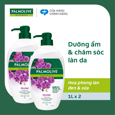 Bộ 2 Sữa tắm Palmolive mịn màng quyến rũ 95% chiết xuất từ phong lan 1 Lít/ chai