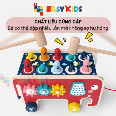 Đồ Chơi Đập Chuột Cho Bé Có Nhạc Hình Voi, Đồ Chơi Giáo Dục Đa Năng Montessori