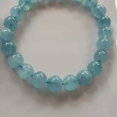 Vòng tay NỮ Đá AQUA XANH ĐẸP size hạt 9mm XANH NHẸ NỮ MỆNH THUỶ MỘC Hỏa  đeo hợp tuổi hợp mệnh tốt công việc làm ăn tốt sức khỏe công việc ạ