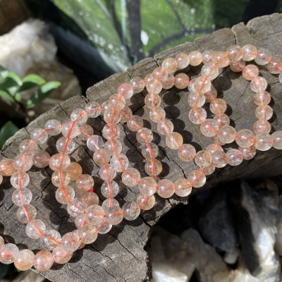 Vòng Tay Đá Thạch Anh Tóc Đỏ 8 ly NHASAN TD06 “Tăng Cường Vượng Khí, Hạnh Phúc, Bình An”