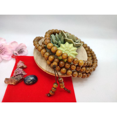 Chuỗi Vòng Tay , Chuỗi Niệm Phật  Hạt Gỗ Bách Xanh Gỗ Thơm + Tặng Hộp Gấm ( Mian .vn )