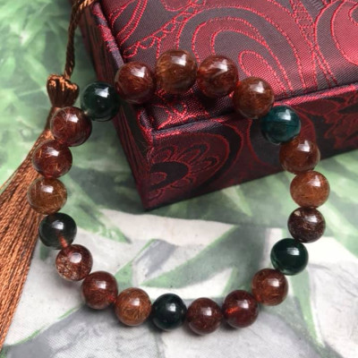 VÒNG THẠCH ANH TÓC TAM TÀI LOẠI BÓNG ĐẸP  SIZE VÒNG 9LY MANG MAY MẮN TÀI LỘC CHO GIA CHỦ 100% ĐÁ THIÊN NHIÊN