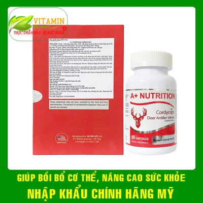  Viên uống đông trùng hạ thảo Nhung hươu A+ Nutrition Codysceps Deer | Nhập Khẩu chính hãng Mỹ