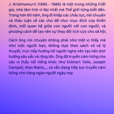Combo Sách Krishnamurti Thực Tại Hiện Tiền và Krishnamurti Nói Về Tình Yêu