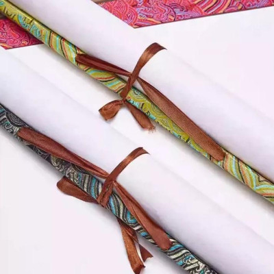 Biểu lụa gấm cao cấp bồi giấy xuyến trục gỗ nhiều cỡ, nhiều màu dùng viết thư pháp & vẽ tranh mỹ thuật