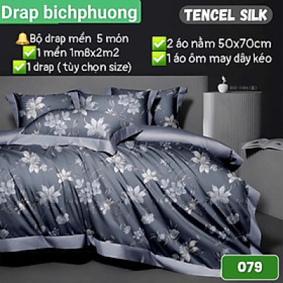 Bộ Drap gối  CÓ MỀN Tencel vải nhập Hàn Quốc ,đỉnh cao mát mềm mại { drap mền và 3 áo gối}