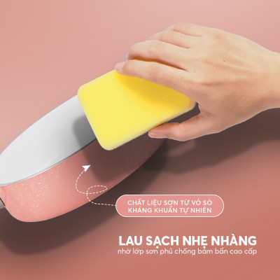 Chảo nhôm tráng sứ chống dính an toàn Elmich Baby EL-5935AP 16cm 18cm, Hàng chính hãng, đáy từ - JoyMall