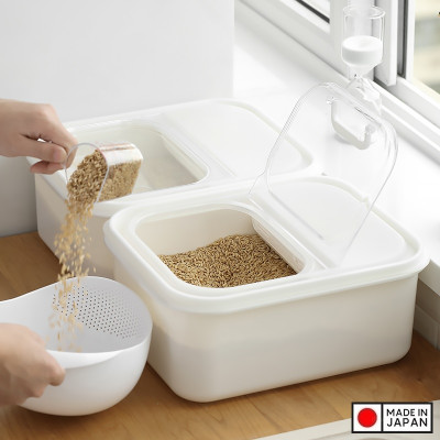 Thùng gạo nắp bật Inomata Kikubari 6kg - Hàng Nội Địa Nhật Bản