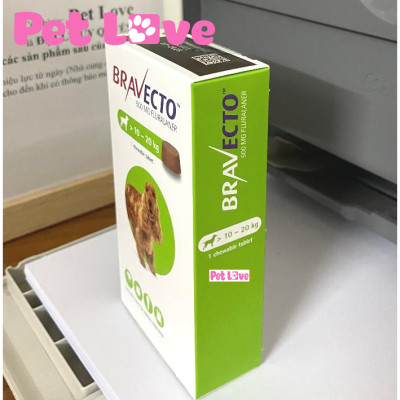 Bravecto diệt ghẻ, ve rận, bọ chét (chó 10 - 20kg)