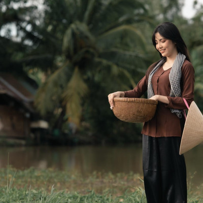 BIGSIZE bà ba lụa nâu - Có bộ bà ba Bigsize- may sỉ bà ba toàn quốc - May bộ bà ba theo yêu cầu