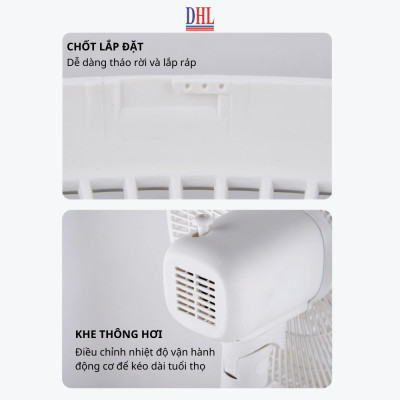 Quạt điện lửng Mitomo FCE-60HEV, công suất 60W mạnh mẽ, động cơ dây đồng - hàng chính hãng bảo hành 2 năm