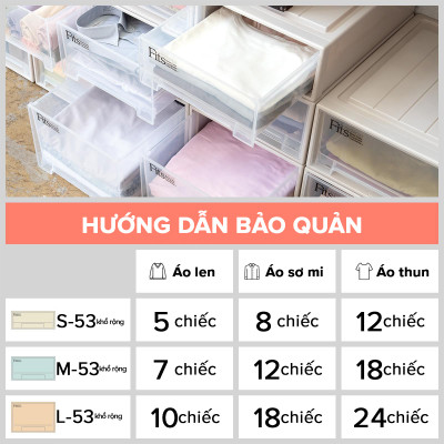 TENMA Hộp Lưu Trữ Quần Áo FC53 JAPAN QUALITY, Có Thể Xếp Chồng, Bánh Xe Bán Rời, Nhiều Kích Cỡ