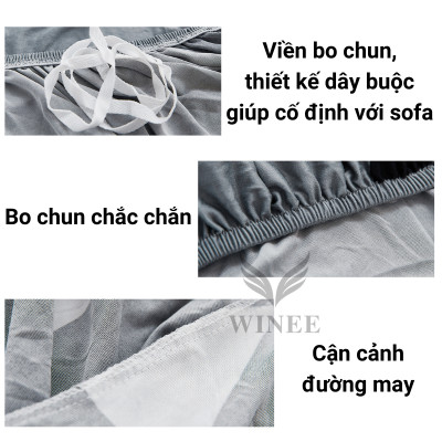 Bọc Sofa văng, sofa thuyền, bọc ghế sofa L vải thun sữa mỏng mịn.Tặng 1 vỏ gối vuông