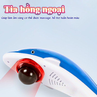 Máy massage cầm tay cá heo 6 đầu Nikio NK-608B - Màu Ngẫu Nhiên, 3 kiểu rung, 3 tốc độ