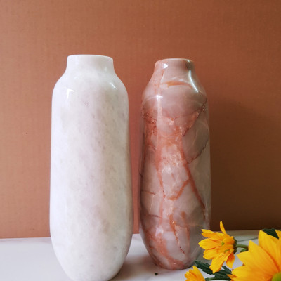 Bình đá tự nhiên dùng để cắm hoa màu Trắng