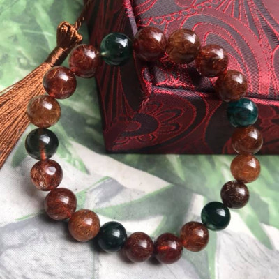 VÒNG THẠCH ANH TÓC TAM TÀI LOẠI BÓNG ĐẸP  SIZE VÒNG 9LY MANG MAY MẮN TÀI LỘC CHO GIA CHỦ 100% ĐÁ THIÊN NHIÊN