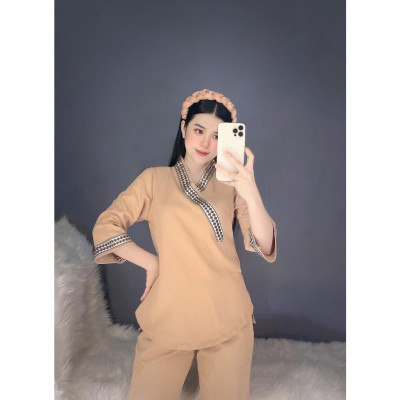 Đồ Lam Đi Chùa Nhật Viền Hàn Quốc