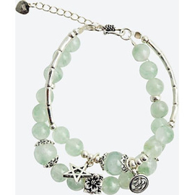 Vòng tay đôi thạch anh xanh charm sao Ngọc Quý Gemstones