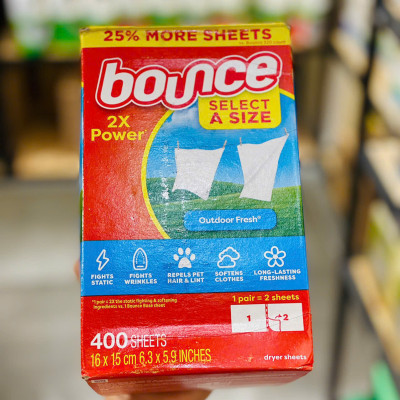 LỐC GIẤY THƠM QUẦN ÁO BOUNCE 160x2 TỜ (TOTAL 320 SHEETS) CỦA MỸ 