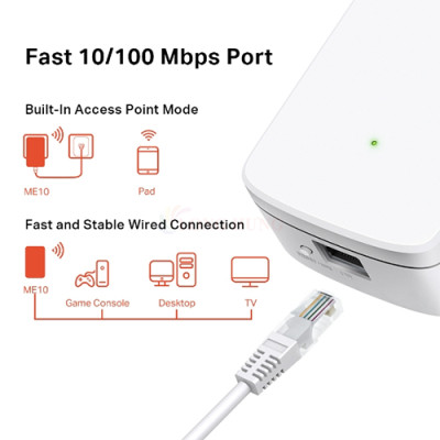 Bộ mở rộng sóng Wifi Mercusys 300 Mbps Range Extender ME10 - Hàng chính hãng