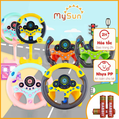 Vô lăng đồ chơi cho bé gắn xe ô tô bô lăng oto trẻ em  cao cấp có đèn nhạc tặng PIN MySun