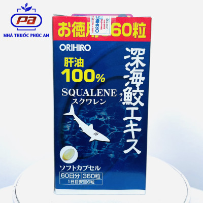Viên uống dầu gan cá Squalene Orihiro Nhật Bản 390 viên hỗ trợ xương khớp, tim mạch
